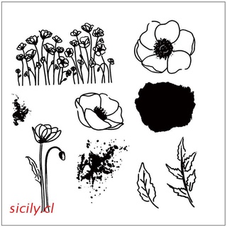 sicilia varios lotus diy silicona transparente sello sellado álbum de recortes álbum de recortes