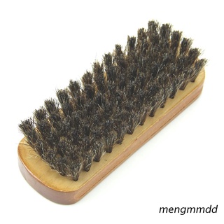 meng 5"x2" Wood Horse Hair Bristles Shoe Polish Buffing Brush Boot Care Clean Wax NEW