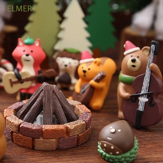 Elmer navidad miniatura creativa decoración navideña adorno animales lindo DIY resina decoración del hogar hadas jardín figuritas