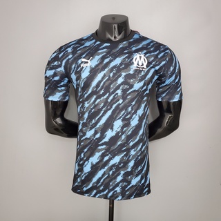 Jersey/camisa De fútbol con rastreador De fútbol azul y negro camuflaje Version 21/22
