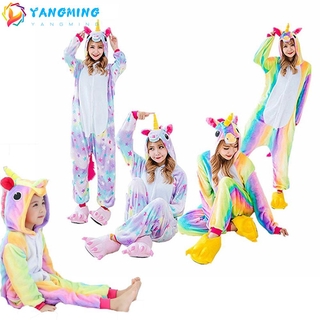 Pijama De peluche Yangming De franela/Kigurumi/unicornio con dibujo De animales Para niños/pijamas