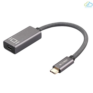 A&w USB Type-C macho a Mini DP hembra Cable 4K@60Hz Audio&Video convertidor de pantalla compartir adaptador Plug N Play, gris m