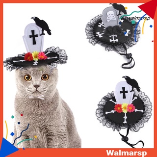 [wmp] pet headwear encaje volantes diseño de dobladillo foto props fieltro tela exquisita perro cosplay sombreros para halloween