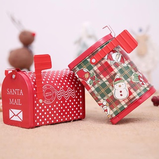 Mailbox Design Christmas Candy Can Christmas Iron Box Biscuit Storage Gift Box