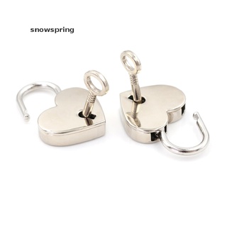 snowspring - candado de metal plateado con forma de corazón, 2 bolsas de equipaje, cerradura con llave mini cl