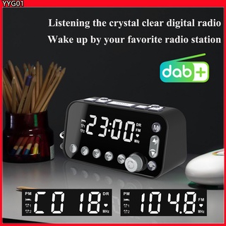 dab & fm radio digital despertador lcd retroiluminación dual puerto usb temporizador de sueño para oficina dormitorio viaje