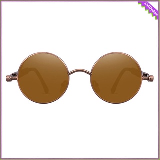 steampunk retro redondo círculo gafas de sol marco de metal proteccin uv