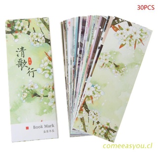 comee 30pcs creativo estilo chino marcapáginas de papel pintura tarjetas retro hermoso marcador en caja regalos conmemorativos