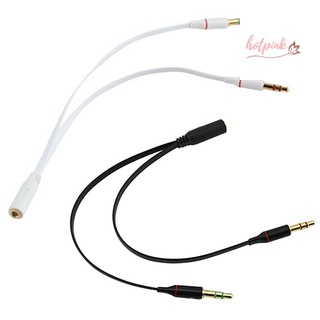 hk 3.5mm aux audio mic splitter cable auricular adaptador de auriculares hembra a 2 macho