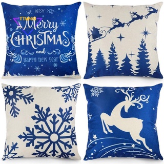 navidad invierno fundas de almohada azul copos de nieve 18x18 pulgadas decorativo tiro funda de almohada decoraciones de navidad (1)