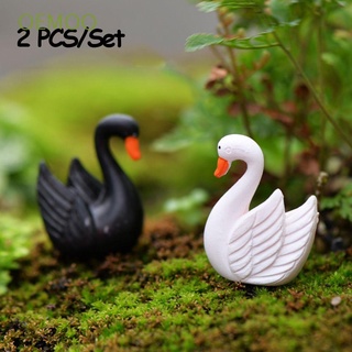 Oemoo 2 pzs/Set Mini DIY Micro paisaje estatua Ornamentos De hadas jardín artesanía Miniatura De Cisne Animal
