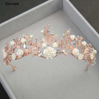 Zacqia cristal Tiara oro boda corona barroca diamantes de imitación novia pelo corona diadema BR