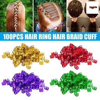 100 piezas de anillo trenzado para el cabello trenzado de pelo puños dreadlocks trenzado anillos accesorio