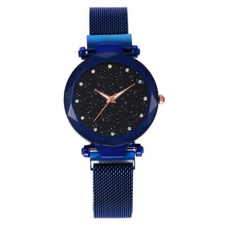 Reloj de pulsera para mujer con brazalete de cielo estrellado brillante y cierre magnético (3)