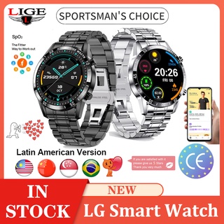 Reloj inteligente LIGE para hombre Monitor de ritmo cardíaco seguimiento de actividad banda de acero reloj deportivo resistente al agua Bluetooth llamada relojs inteligentes