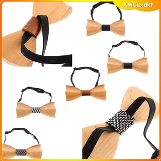 Handmade Mens Wood Wooden Bow Tie with Adjustable Strap for Wedding Party