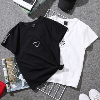 Men Women Letter Printed Round Neck T-Shirt Short Sleeve Top Couple's Tee