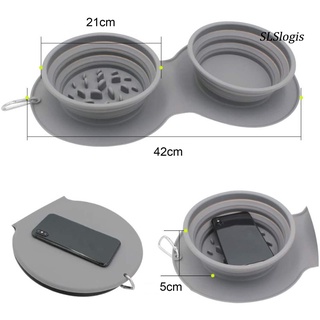 sgk_ pet bowl plegable portátil de silicona para gatos, comida para perros, doble arco, accesorios para mascotas (5)