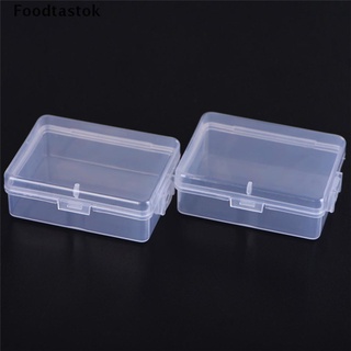 [foodtastok] 2pcs pequeña caja de almacenamiento de plástico transparente cuadrado transparente multiusos caja de exhibición.