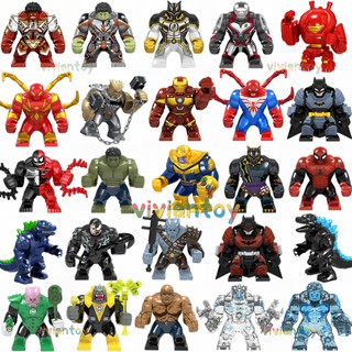 Lego Avengers Endgame Big Minifigures Iron Man Hulk Spiderman Batman Marvel Building Blocks Toys Gifts