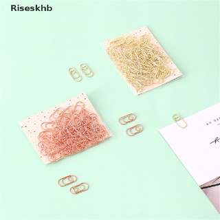 riseskhb 50pcs /bag the mini corazón oro rosa color clip marcador metal papel clips *venta caliente