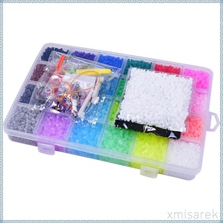 24 colores Fuse Beads Kit 2.6mm Fusion Perler Beads para manualidades hechas