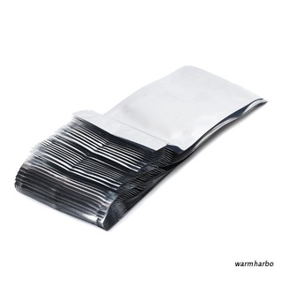 warmharbo 50 piezas 9x16cm papel de aluminio plateado mylar reclinable ziplock bolsa delantera transparente a prueba de fugas