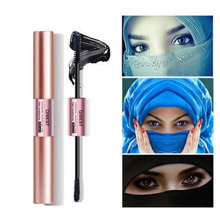 ❀ifashion1❀Double Side Long Curling Mascara Black Thick Fiber Natural Eyelash Cosmetic