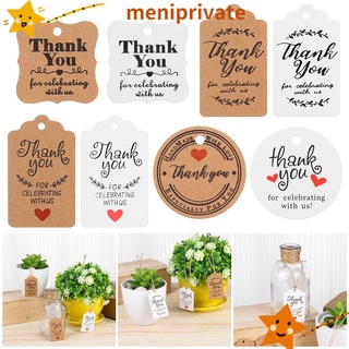 MENIPRIVATE 100pcs Durable Kraft Gift Cards with Jute Twine Wedding Decoration Thank You Paper Tags Party Supplies for Baby Shower Christmas Brown/White DIY Stationery Labels Thanks Label