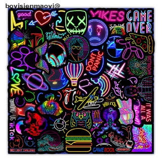 boyisienmaoyi@ 50PCS Neon Light Graffiti Stickers Car Guitar Luggage Suitcase Sticker *On sale