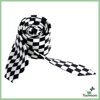 [venta Caliente] corbata de cuadros negro y blanco para hombre (1)