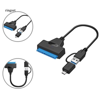 ringset 2 in 1 USB 3.0 Type-C to 22Pin SATA Adapter 2.5inch HDD SSD Hard Drive Cable