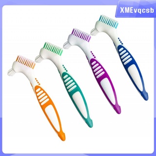 4 cepillos de limpieza de prótesis dental de doble cara, cepillo de dientes
