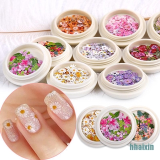 [hhaixin] nail art jewelry madera pulpa chips mezcla simulación flores diy accesorios