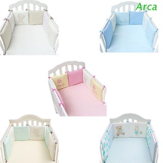 arca - juego de 6 piezas de parachoques para cuna de bebé, universal, transpirable, seguridad, algodón, protector de cama
