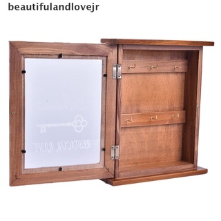 [beautifulandlovejr] caja de llaves de madera para colgar en la pared, ganchos, soporte de almacenamiento con 6 ganchos