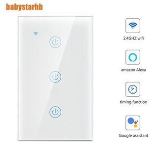 [babystarhb] interruptor inteligente wifi 1/2/3 gang wall light interruptor remoto para alexa google ifttt