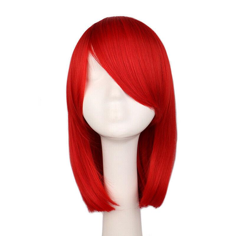 Peluca corta de 32 cm para Cosplay de Bob Multicolor resistente al calor para mujeres pelucas completas (7)