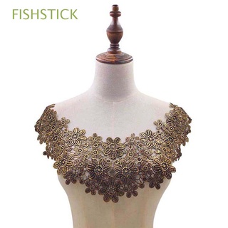 FISHSTICK Tela De Encaje Multicolor Cuello Apliques Boda DIY Ropa Bordada Floral Suministros De Costura Escote /