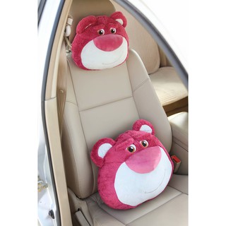 Dibujos animados lindo oso reposacabezas coche cuello almohada asiento cintura almohada cojín coche almohada