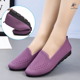 tela de punto mocasines zapatos planos de ocio verano suave estiramiento confort transpirable zapatos planos para las mujeres