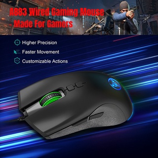 Ber HXSJ A883 USB Wired Programmable 6400 DPI Backlight Optical Gaming Mouse