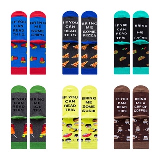 Funny Saying If You Can Read This Crew Socks Chips Pizza Tacos Cotton Stockings (1)