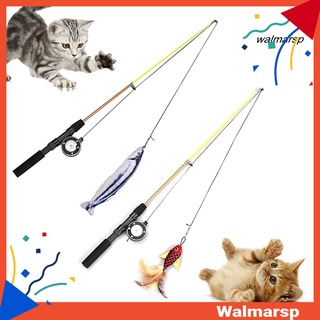 [wmp] mascota gatos gatito divertido teaser caña de pescar retráctil varita catnip forma de pez juguete