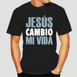 Alta Calidad De Moda Camiseta Creativa Jesús Cambio Mi Vida Español Personalidad Cristiana Prnited Manga Corta Para Hombres/Parejas Día De San Valentín