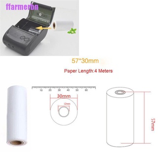 [ffarmerbh] 5 piezas rollo de papel térmico de recibo térmico de 57 x 30 mm para móvil POS impresora térmica de 58 mm