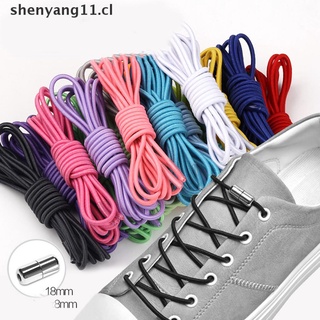 YANG 1Pair Metal Lock Shoelaces Round Elastic Shoe Laces Special No Tie Shoelace .