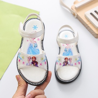 Frozen princesa Elsa verano sandalias planas moda de dibujos animados niños zapatos de playa