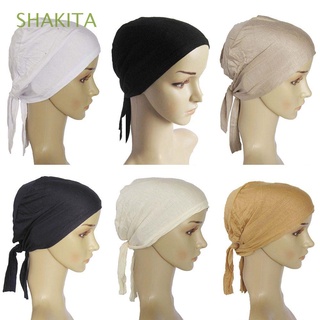 shakita chic islámico hiyab moda mujer hijabs muslim gorra elástica headwear alta calidad underscarf señoras sólido interior hiyab tapas/multicolor