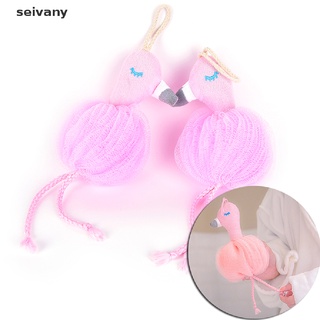 [seivany] flamingo baño exfoliante ducha spa esponja limpieza exfoliante malla ducha bola de baño